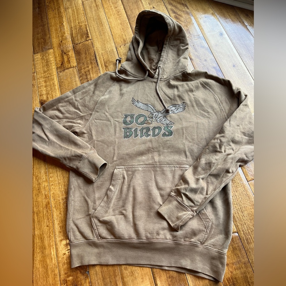 NWOT Philadelphia Eagles custom made Crystal design hoodie size M